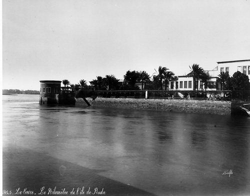 View of Nilometer circa 1880 from Soliman Pasha's house in Old Cairo