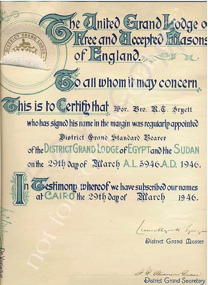 freemason certificate
