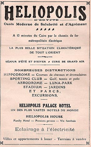 Helioplis 1913 advertisement